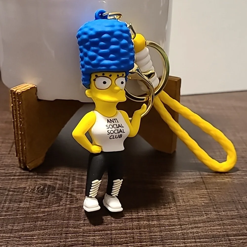 The‎ Simpsons Marge Anti Social Club Keychain Keyring Bag Charm